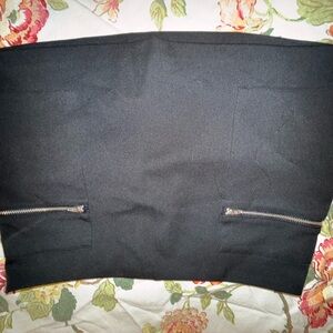 Abercrombie & Fitch Black Mini Skirt with Front Zippers